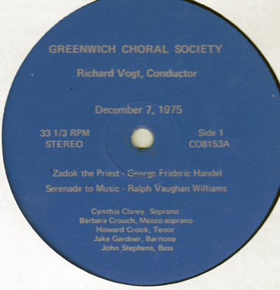 Greenwich Choral Society - La Fiesta do la Posada  - LP